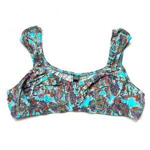 NWT Wild Fable Blue Paisley Rayon Bra Top Size XL